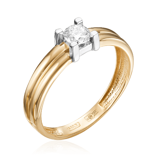 Кольцо с бриллиантами из комбинированного золота 585 (арт. 58912)