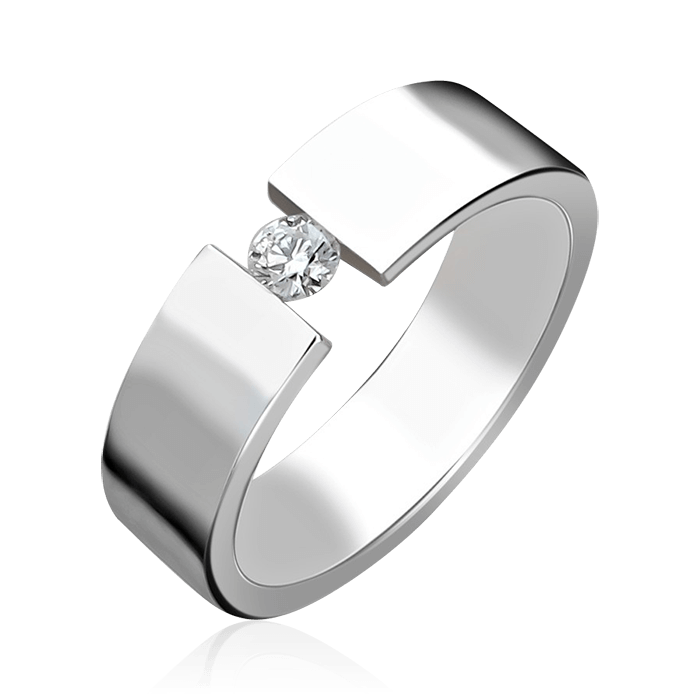 Обручальное кольцо с бриллиантами из белого золота 585 пробы (арт. 65903)