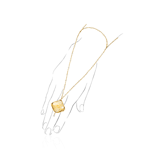 Браслет с кварцем, бриллиантами из желтого золота 585 пробы (арт. 102606)