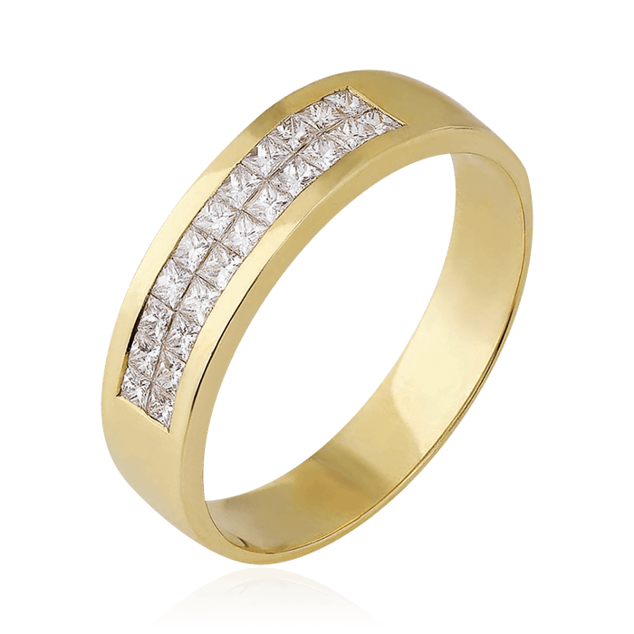 Кольцо с бриллиантами из желтого золота 750 пробы (арт. 75425)