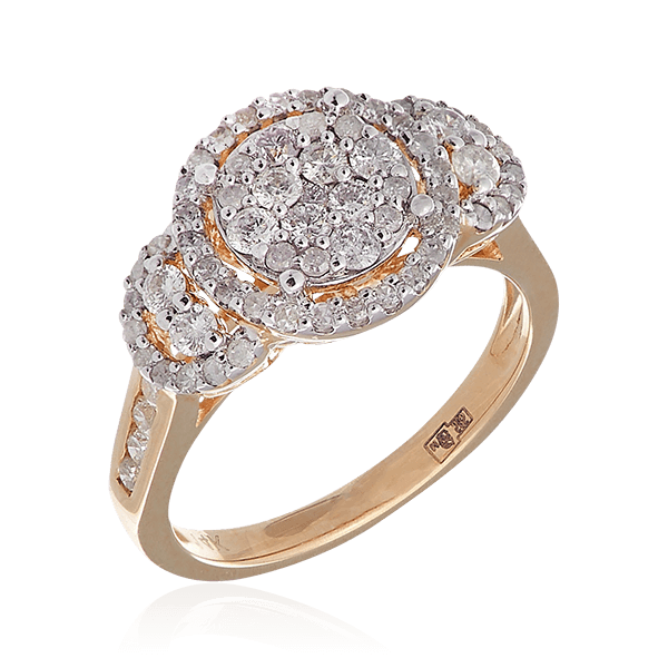 Кольцо с бриллиантами из розового золота 585, фото № 1