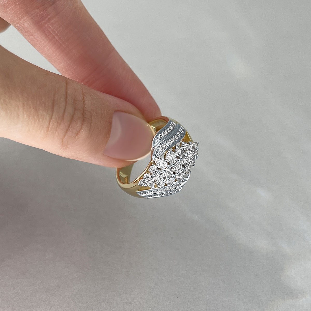Кольцо с бриллиантами из желтого золота 585, фото № 4