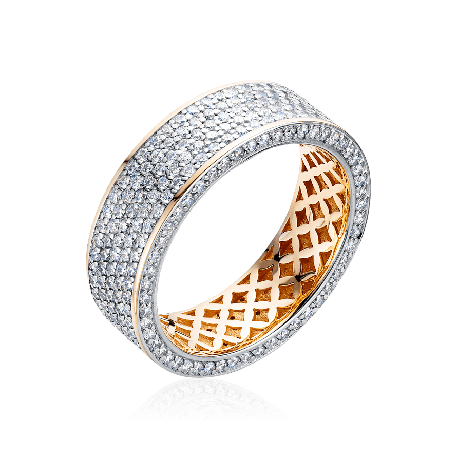 Кольцо с бриллиантами из красного золота 585 пробы (арт. 101168)