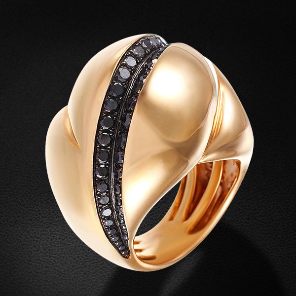 Кольцо с бриллиантами из красного золота 750, фото № 1