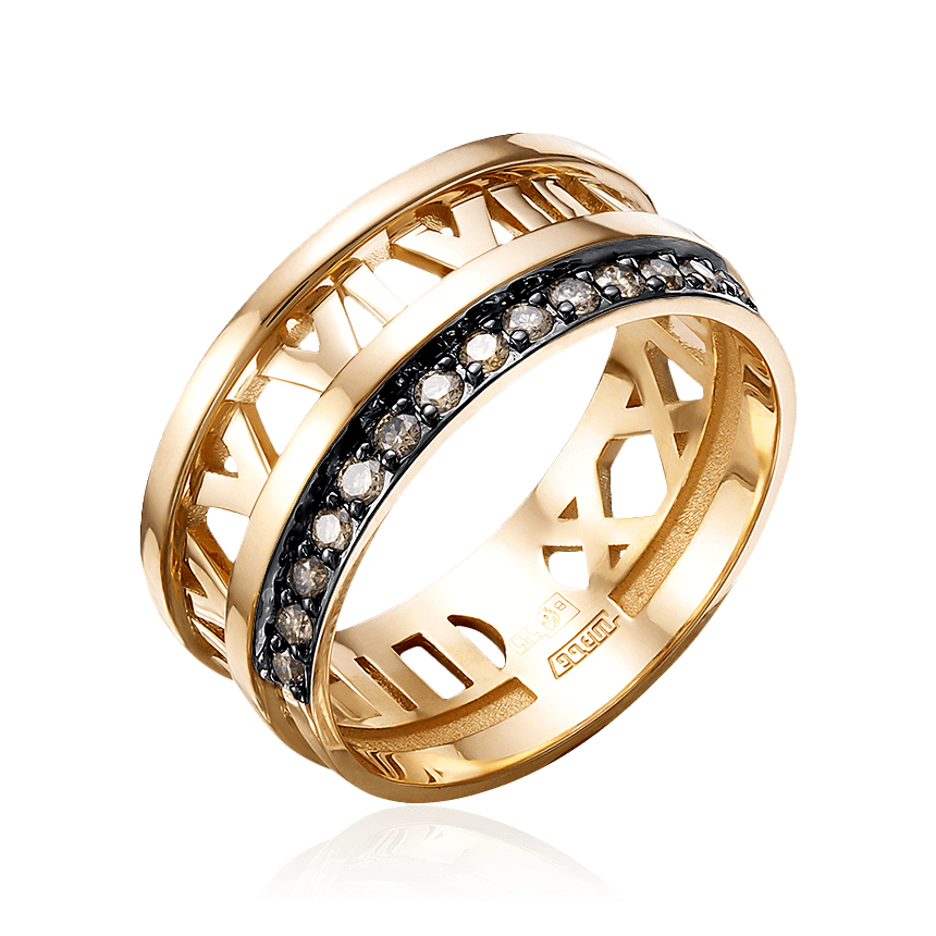 Кольцо с бриллиантами из красного золота 585 пробы (арт. 97034)