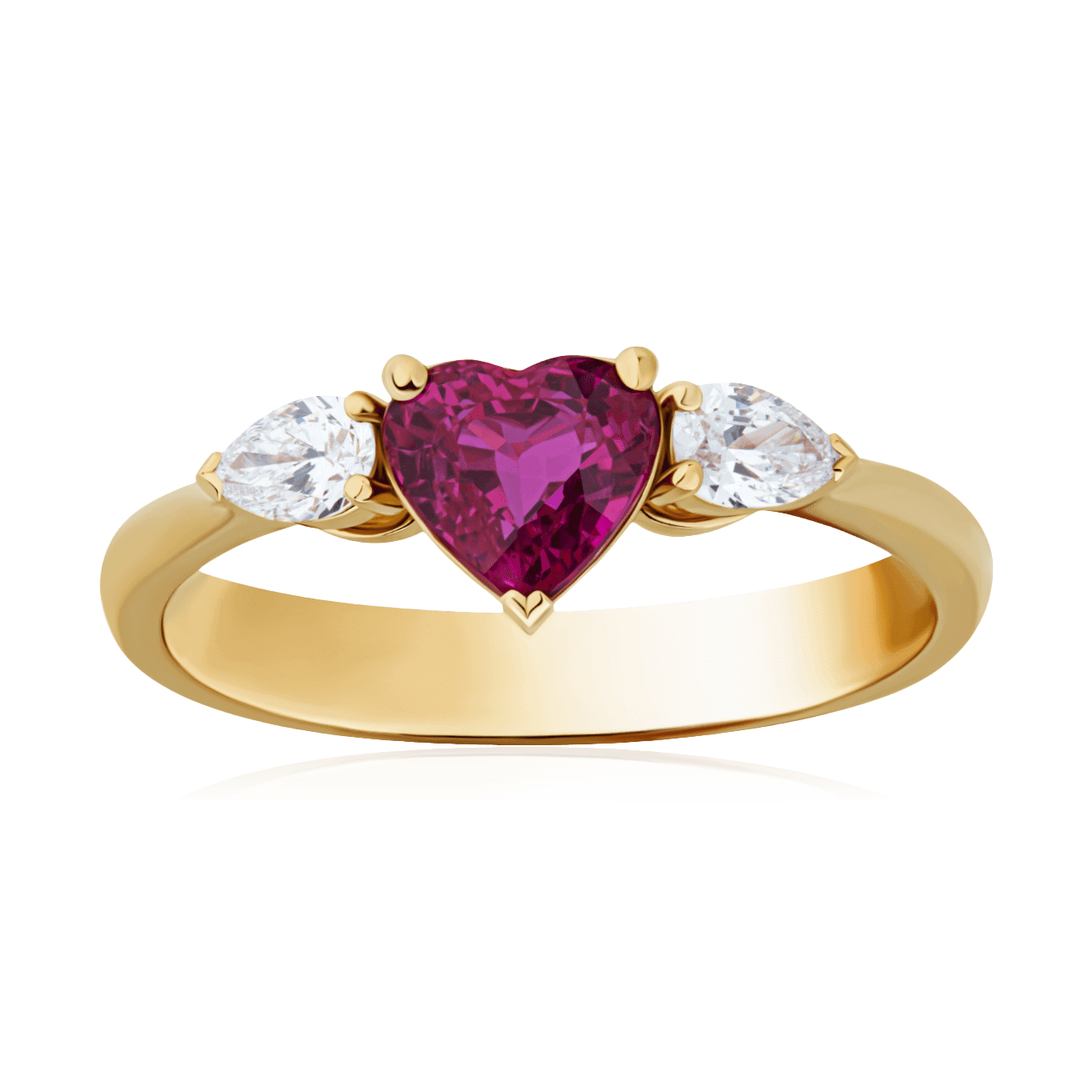 Кольцо с рубином, бриллиантами из желтого золота 750 пробы (арт. 102207)