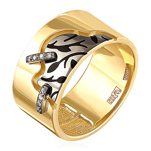 Кольцо с бриллиантами из комбинированного золота 585 (арт. 60456)