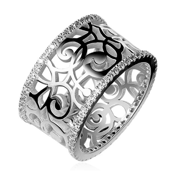 Кольцо с бриллиантами из белого золота 585 (арт. 44583)