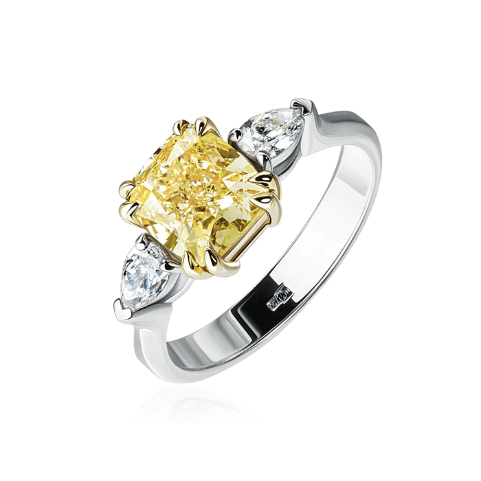 Кольцо с бриллиантами из белого золота 750, фото № 1