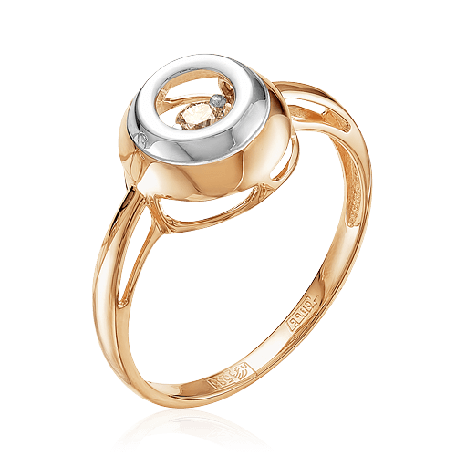 Кольцо с бриллиантами из комбинированного золота 585 (арт. 52988)