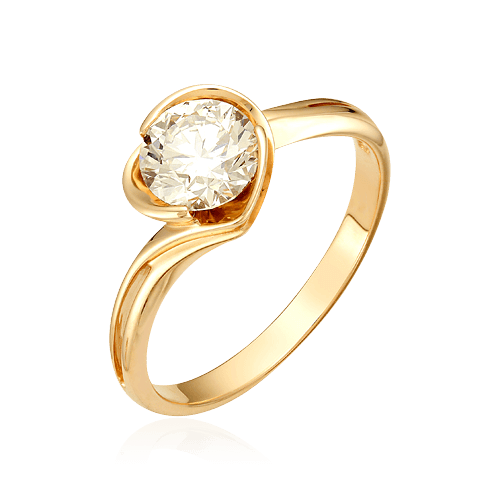 Кольцо с 1 бриллиантом из красного золота 750, фото № 1