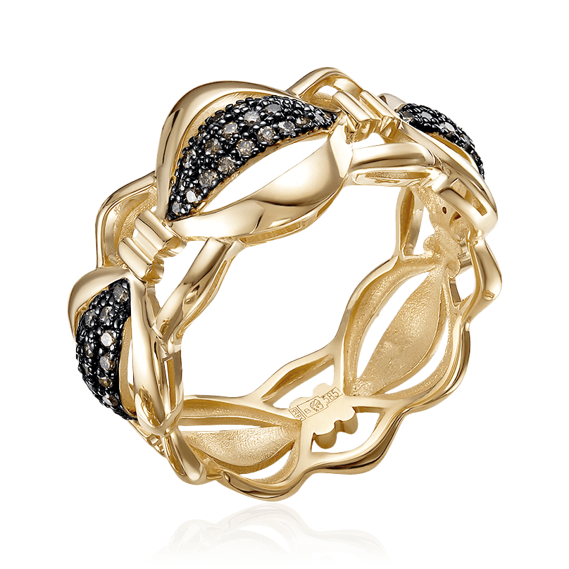 Кольцо с бриллиантами из комбинированного золота 585 (арт. 88930)