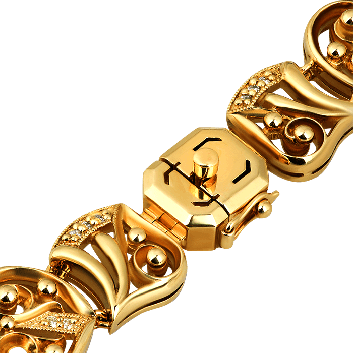 Колье с бриллиантами из желтого золота 750 пробы, фото № 4
