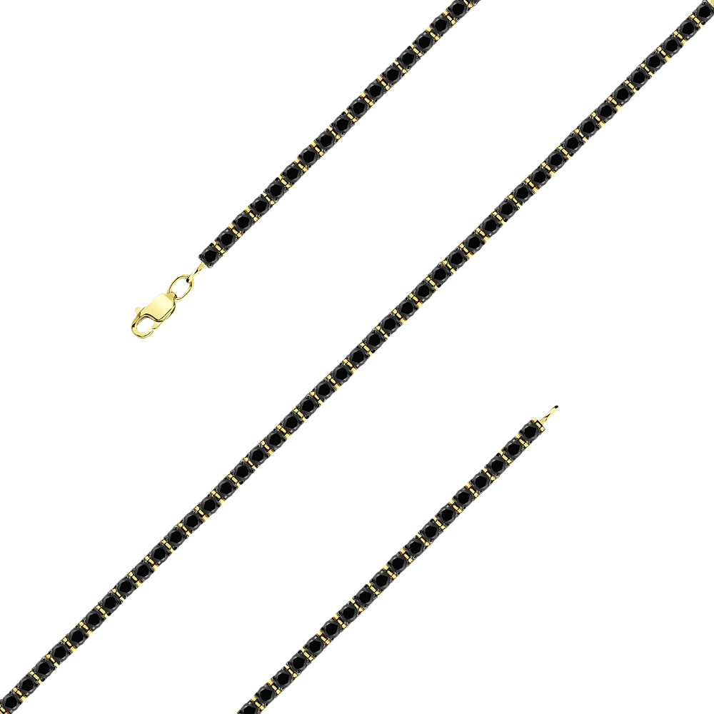 Браслет с бриллиантами из желтого золота 585 пробы, фото № 1