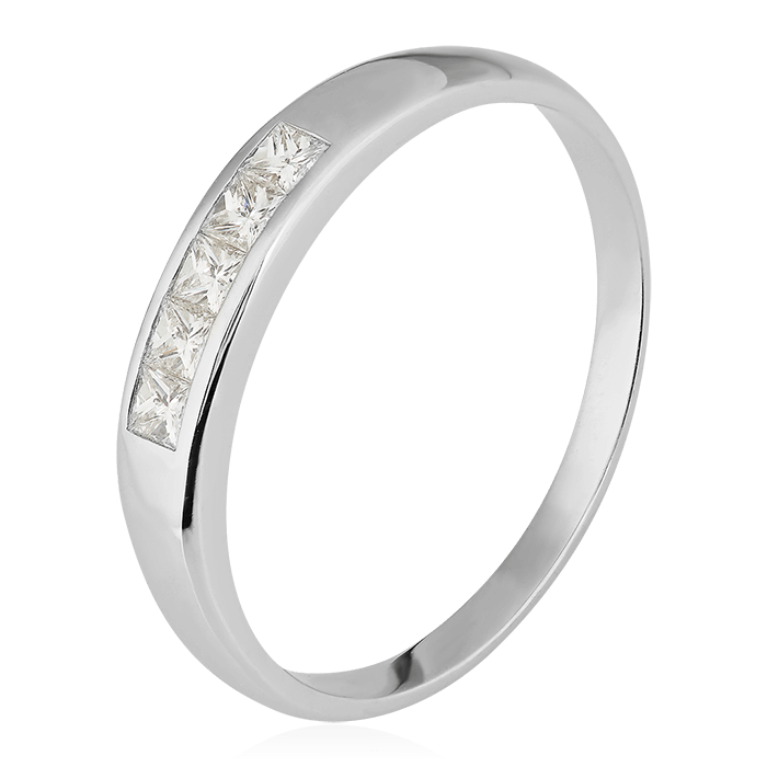 Кольцо с бриллиантами из белого золота 750 пробы (арт. 75442)