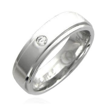 Обручальное кольцо с бриллиантами из белого золота 585 пробы (арт. 15404)