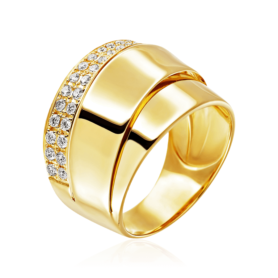 Кольцо с бриллиантами из желтого золота 585 пробы (арт. 103177)