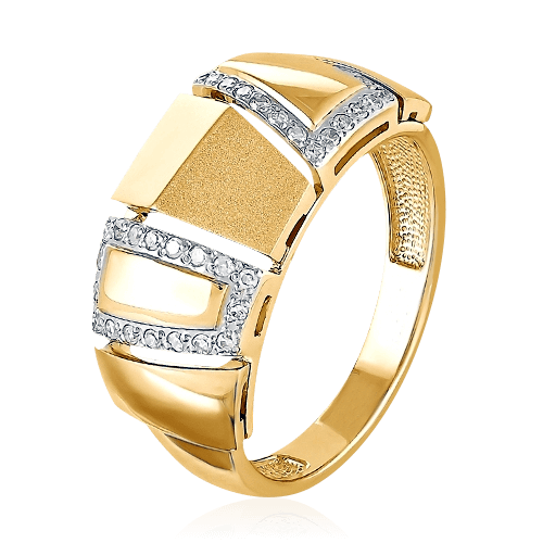 Кольцо с бриллиантами из желтого золота 585 (арт. 44342)