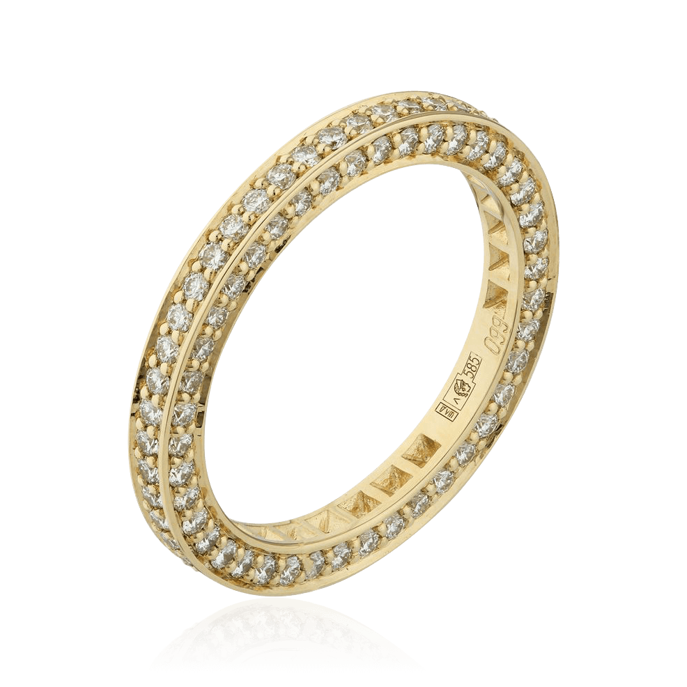 Кольцо с бриллиантами из желтого золота 585 пробы (арт. 98660)