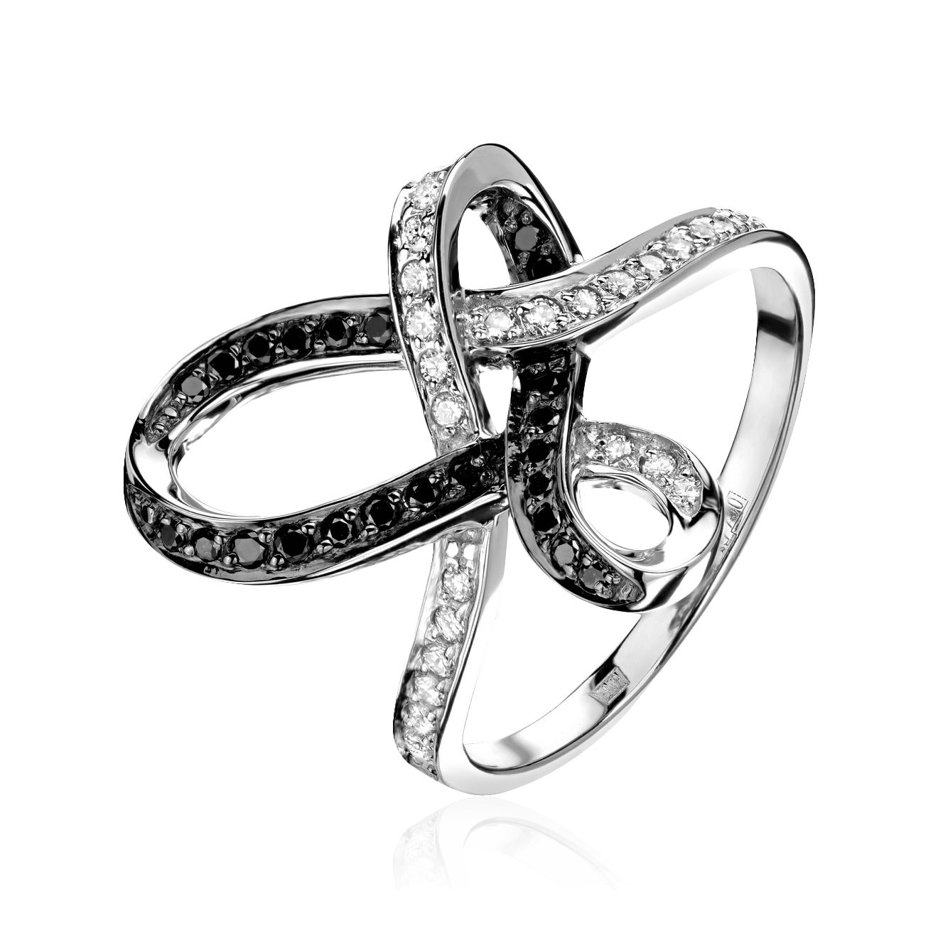 Кольцо с бриллиантами из белого золота 750 пробы (арт. 98570)