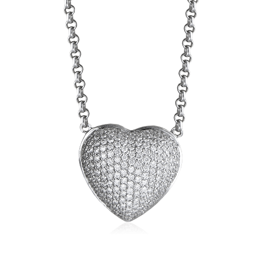 Колье "Сердце" с бриллиантами из белого золота 750 пробы из коллекции "Love" (Bergio)
Колье "Сердце" с бриллиантами из белого золота 750 пробы из коллекции "Love" (Bergio)