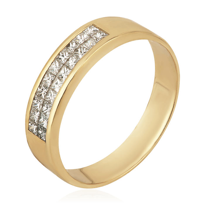 Кольцо с бриллиантами из желтого золота 750 пробы, фото № 1