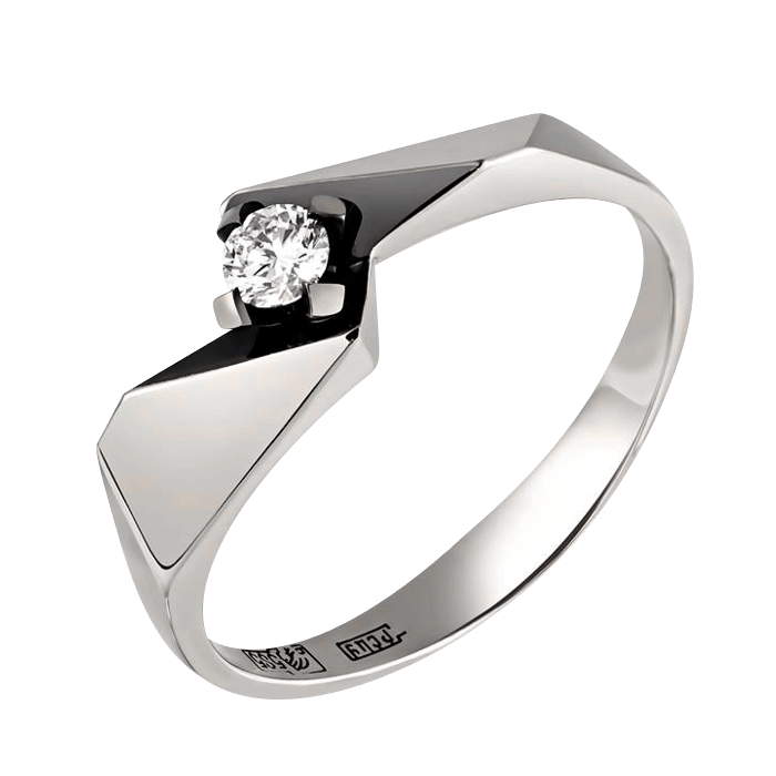 Кольцо с бриллиантами в белом золоте, фото № 1