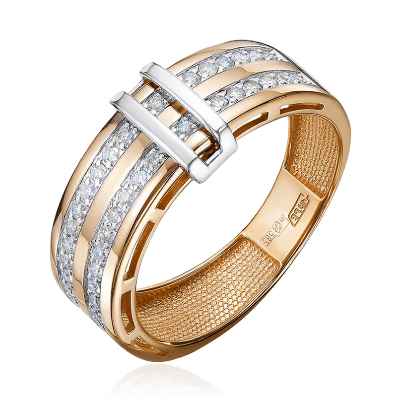 Кольцо с бриллиантами из комбинированного золота 585 (арт. 85545)