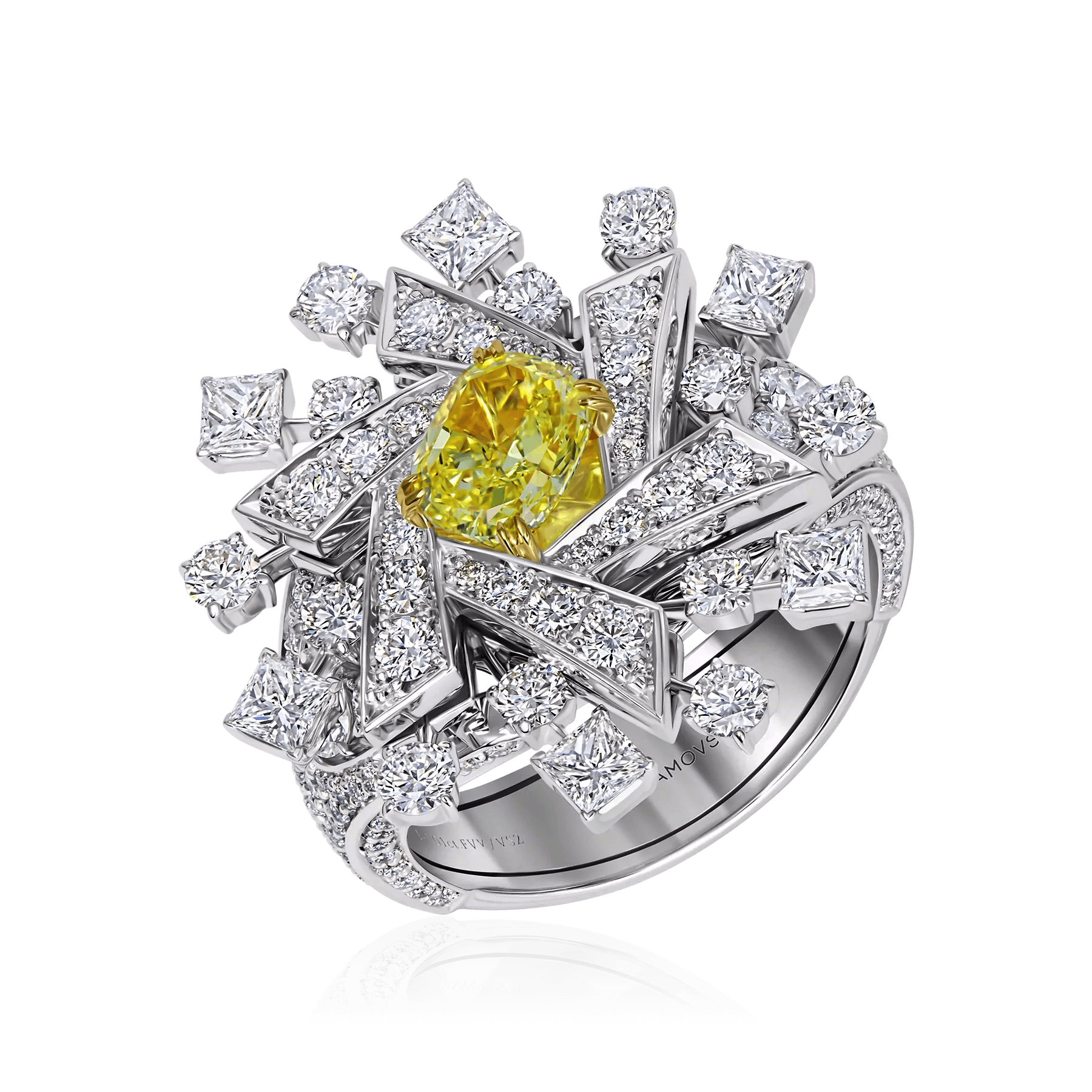 Кольцо с бриллиантами из белого золота 750 пробы (арт. 102578)