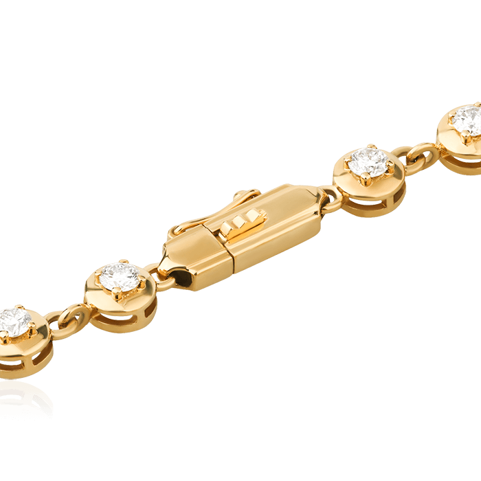 Браслет с бриллиантами из желтого золота 750 пробы, фото № 2