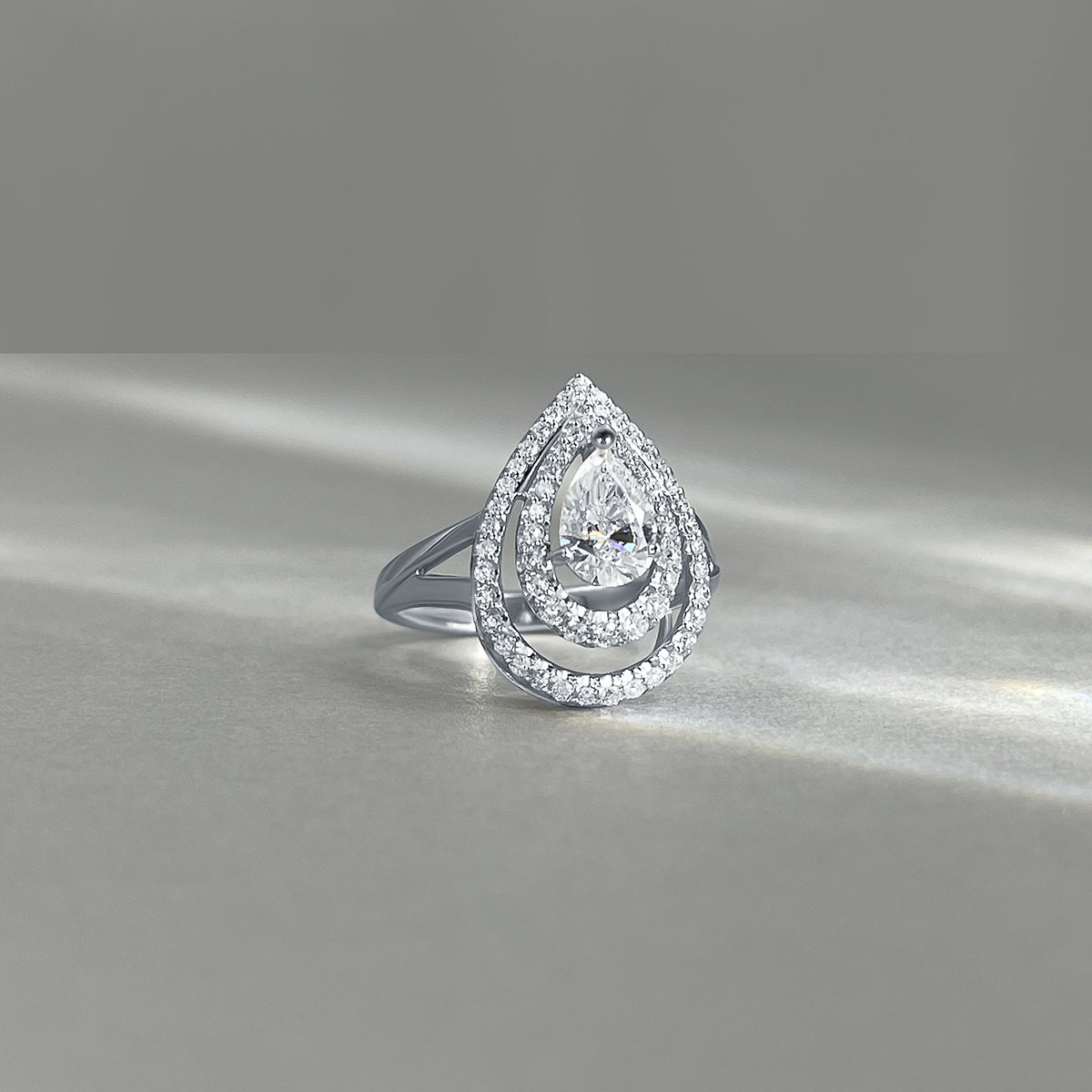 Кольцо с бриллиантами в белом золоте 585, фото № 3
