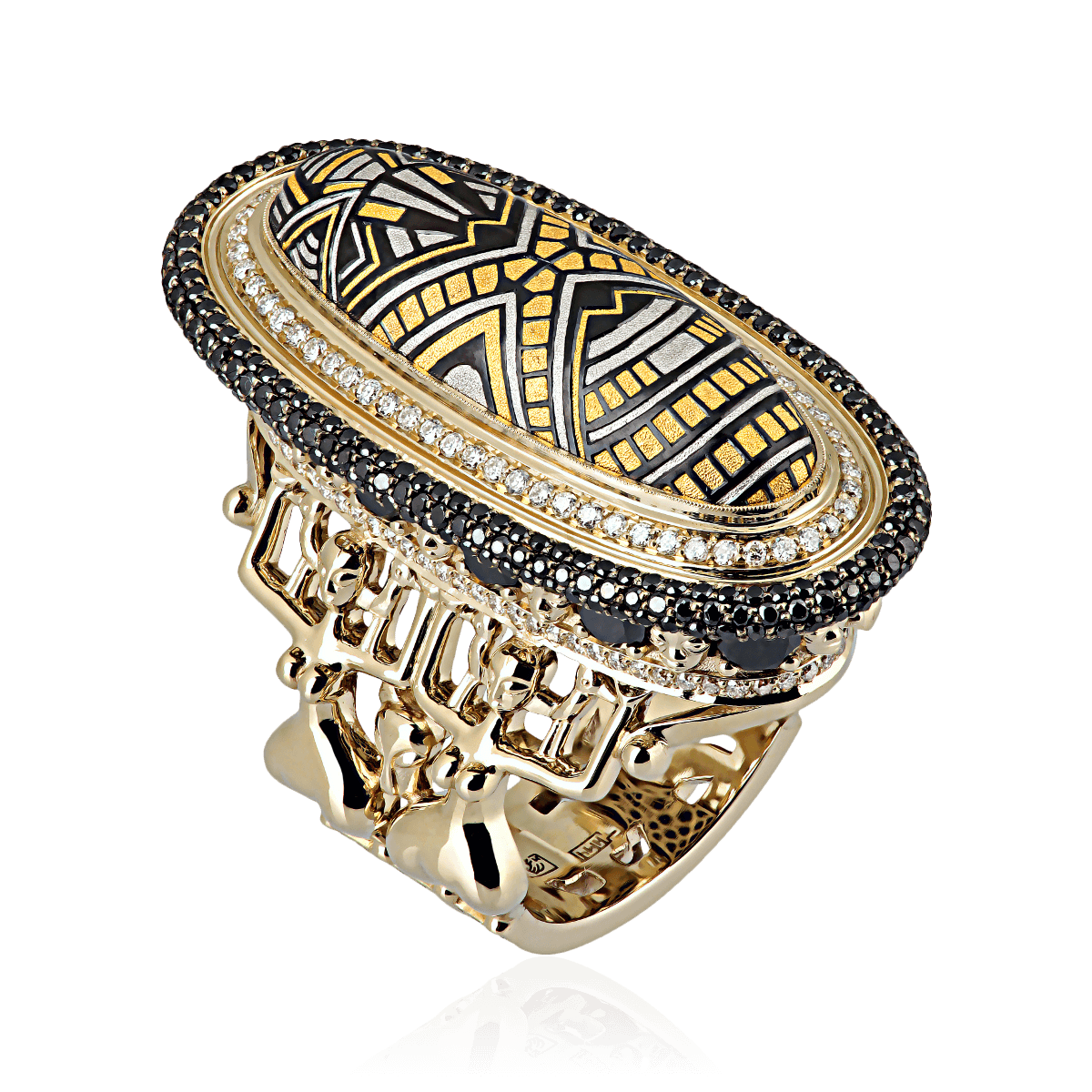 Кольцо с бриллиантами из комбинированного золота 750 (арт. 90327)
