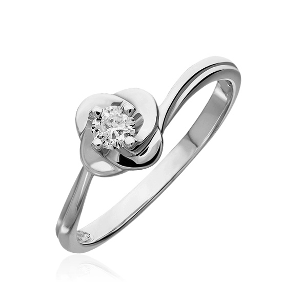 Кольцо с бриллиантами из белого золота 585 (арт. 41062)