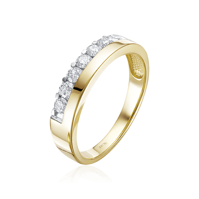 Кольцо с бриллиантами из желтого золота 585 (арт. 67617)