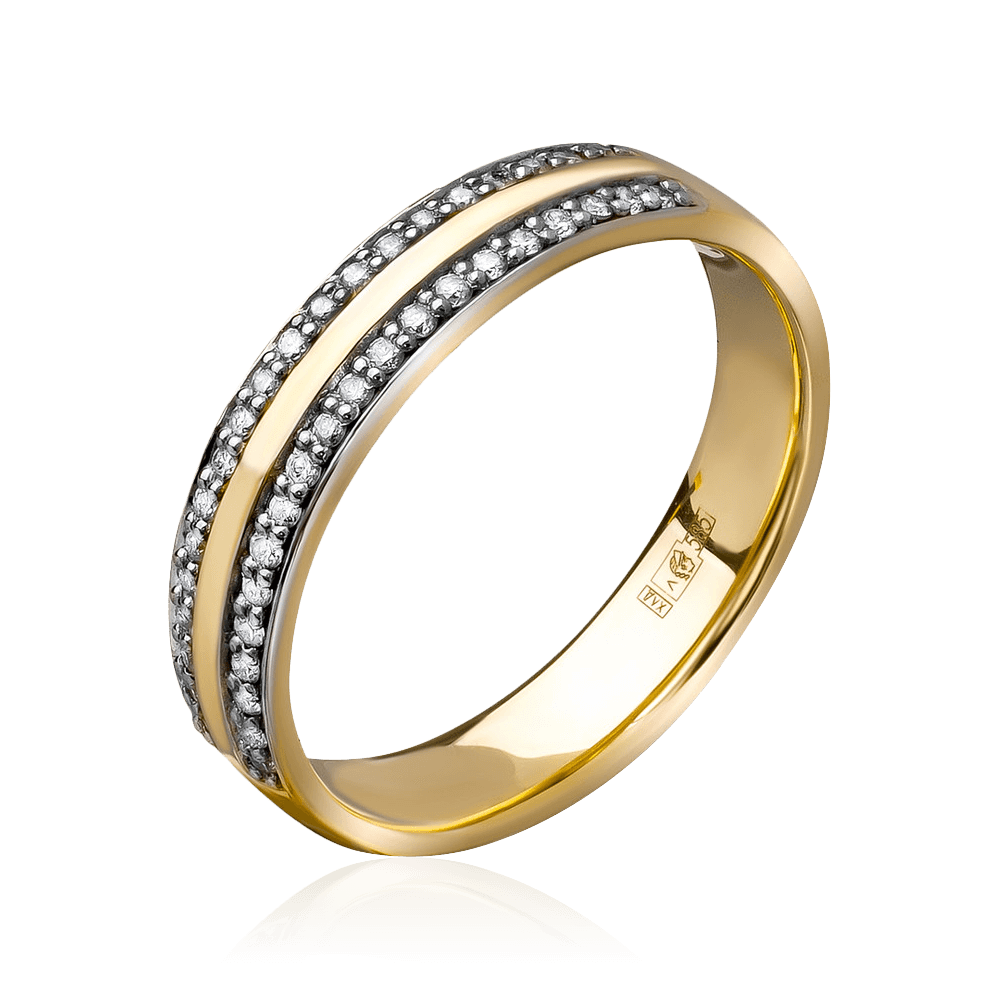 Кольцо с бриллиантами из желтого золота 585 пробы (арт. 96664)