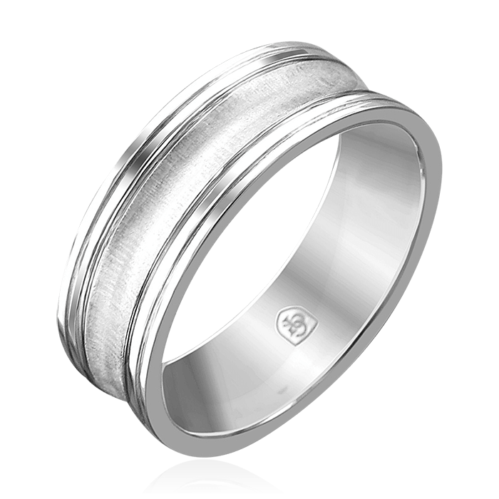 Обручальное кольцо без вставок из белого золота 585 пробы, фото № 1