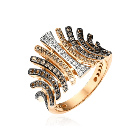 Кольцо с бриллиантами из красного золота 585 пробы (арт. 103607)