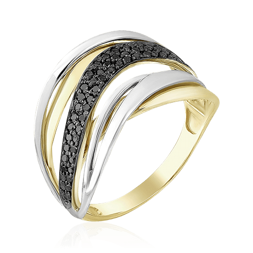 Кольцо с бриллиантами из комбинированного золота 585 (арт. 55370)