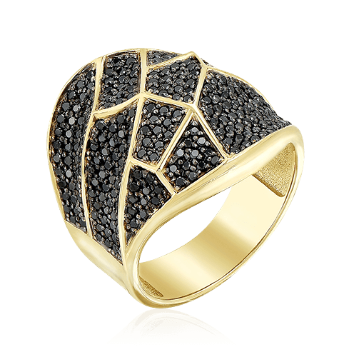 Кольцо с бриллиантами из желтого золота 585 (арт. 55185)