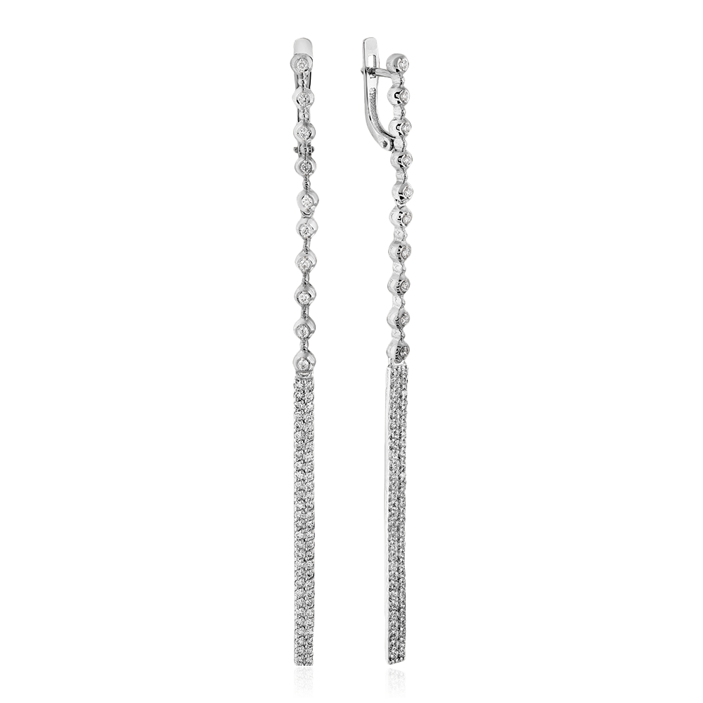 Серьги с бриллиантами из белого золота 585 пробы (арт. 90144)