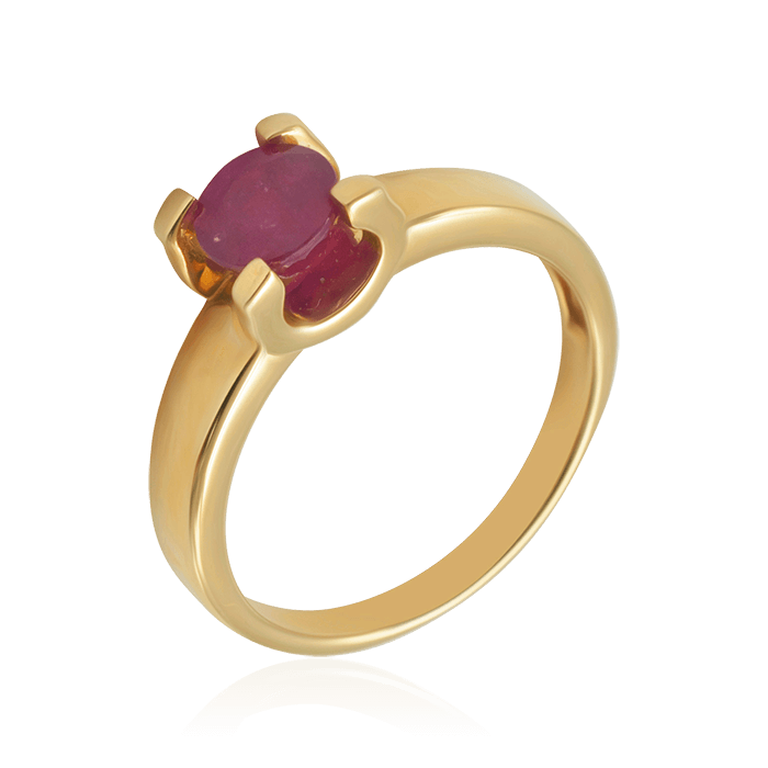 Кольцо с рубином из красного золота 585 пробы (арт. 81489)
