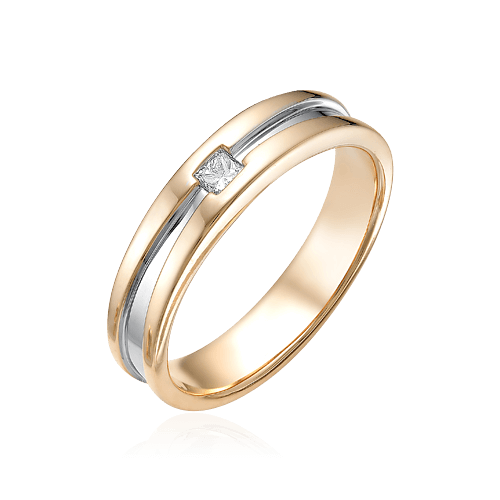 Обручальное кольцо с бриллиантами из красного золота 585 пробы (арт. 54959)