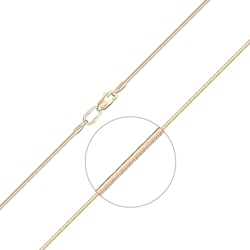 Цепь плетение снейк из желтого золота 585 пробы, фото № 1