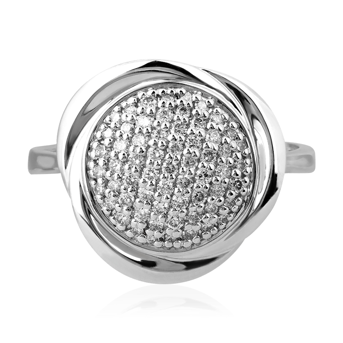 Кольцо с бриллиантами из белого золота 585 (арт. 75504)