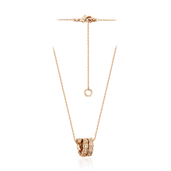 Колье в виде змеи с бриллиантами из красного золота 585 пробы (арт. 98832)