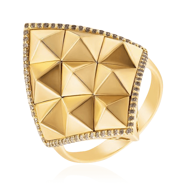 Кольцо с бриллиантами из желтого золота 585 пробы (арт. 102977)