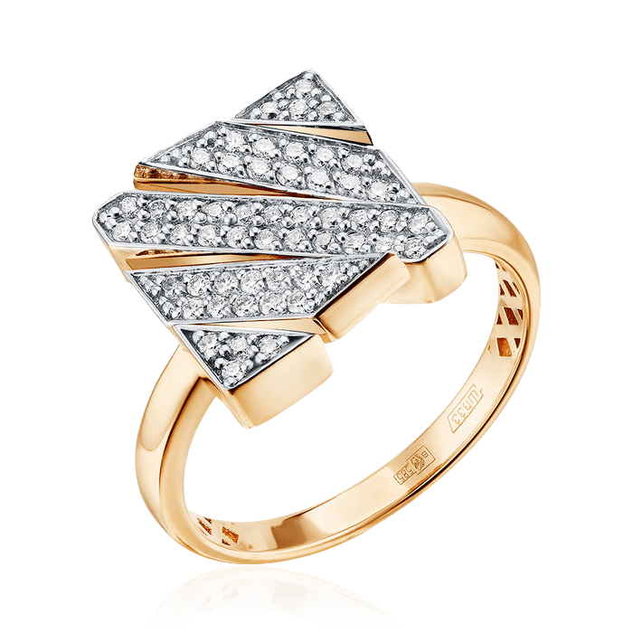 Кольцо с бриллиантами из красного золота 585 пробы (арт. 100059)