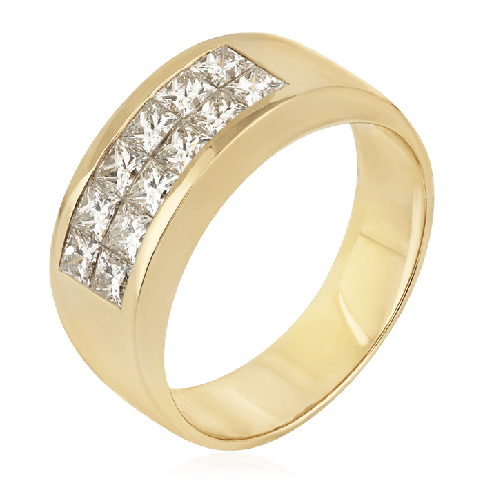 Кольцо с бриллиантами из желтого золота 750 пробы (арт. 75521)