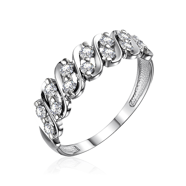 Кольцо с бриллиантами из белого золота 585 пробы (арт. 94294)