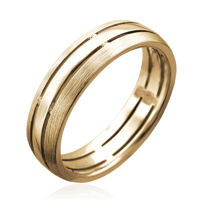 Обручальное кольцо без вставок из желтого золота 585 пробы, фото № 1